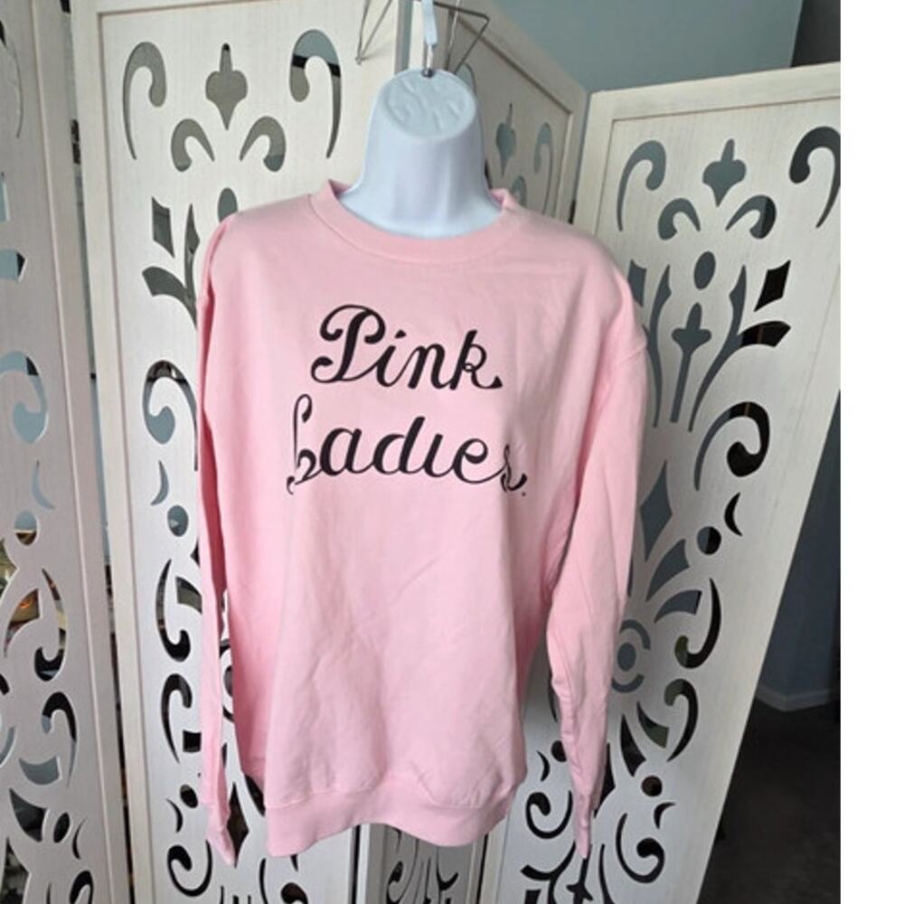 Grease Pink Ladies Sweatshirt Medium Pink Crewneck Movie Graphic Top nwot (#A)